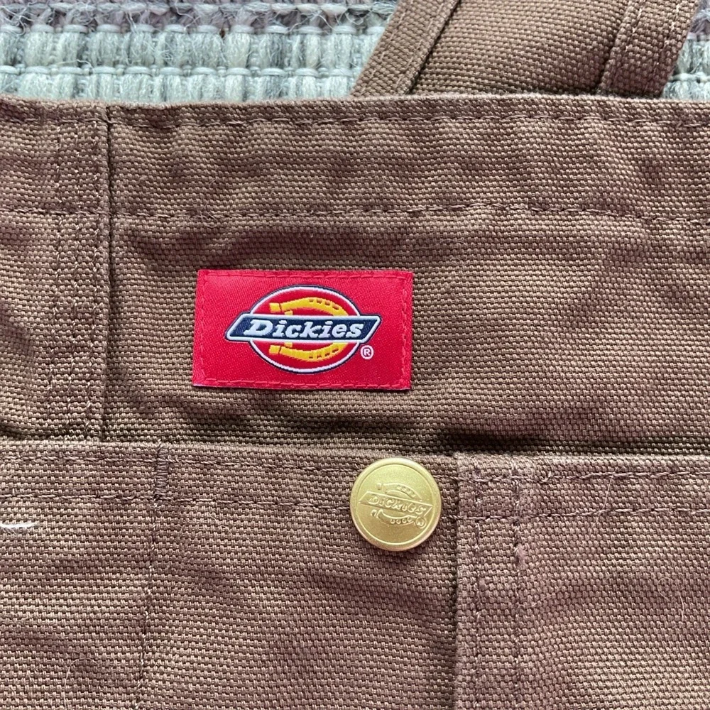 Dickies Mens Brown Duck Canvas Bib Overalls Workwear 48x30